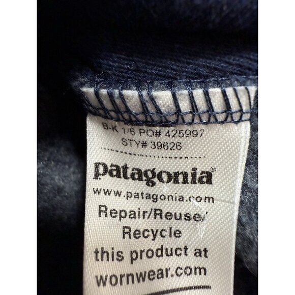 Patagonia Mens Sweatshirt Fitz Roy Horizons Uprisal Crew Size Large Navy Blue - Picture 7 of 10